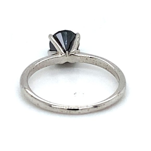 Black Diamond 1.22ct Solid 14K White Gold Ring - Picture 4 of 6